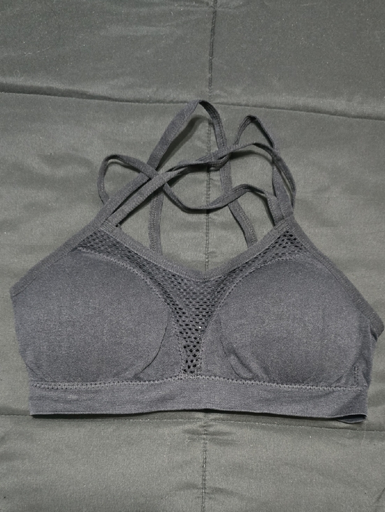 None Other - Black Strappy Mesh Bralette